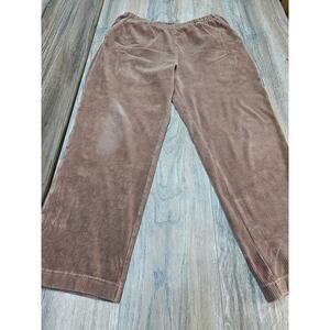 Blair Women's Petite Medium Brown Soft Ribbed Pull Up Pants